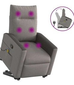 Online Sta-op-massagestoel verstelbaar stof taupe Zetels