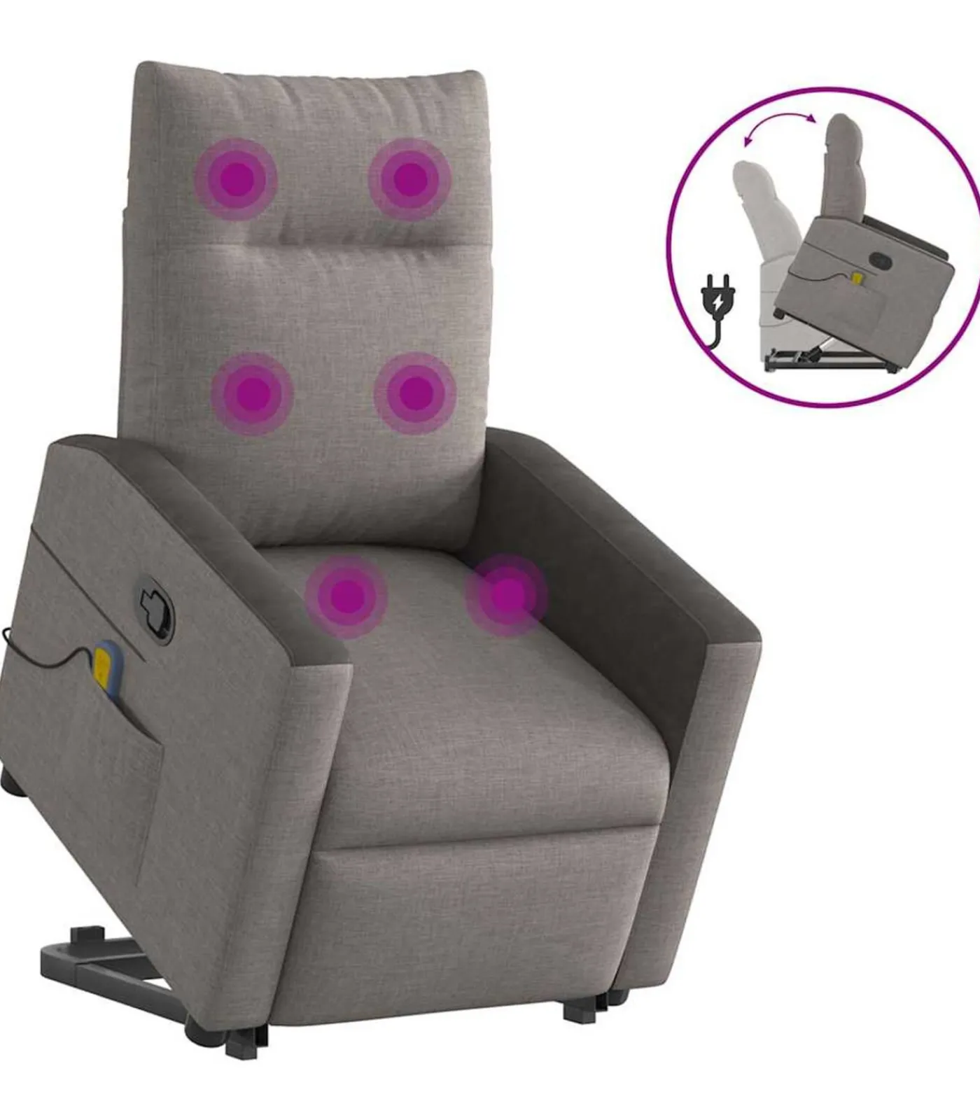 Online Sta-op-massagestoel verstelbaar stof taupe Zetels