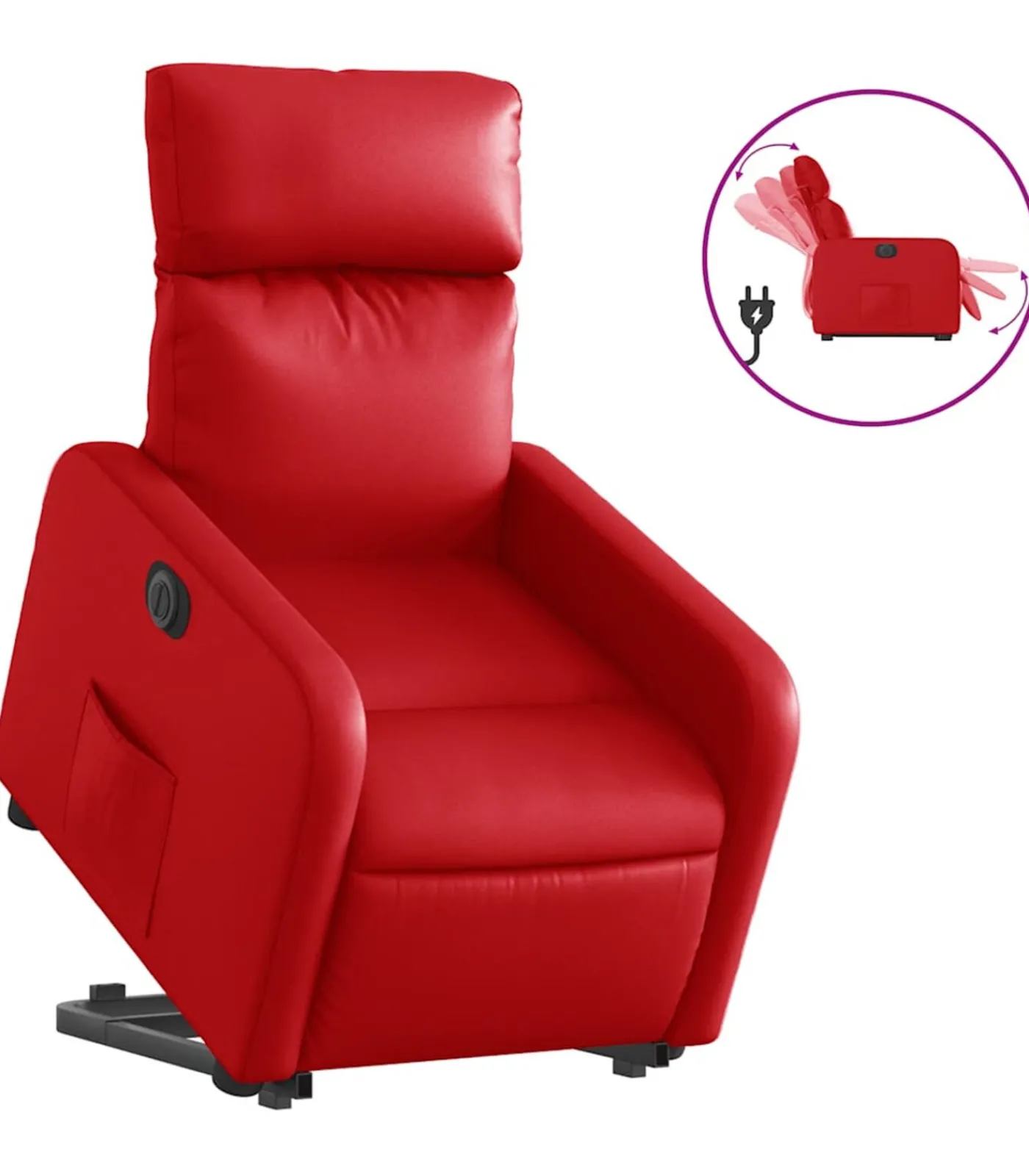 Clearance Sta-op-stoel elektrisch kunstleer rood Zetels