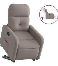 Hot Sta-op-stoel elektrisch verstelbaar stof taupe Zetels