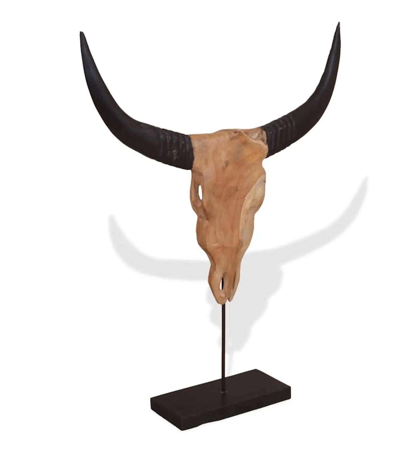 Hot Stierenbeeld 66x15x88 cm teakhout Decoratie