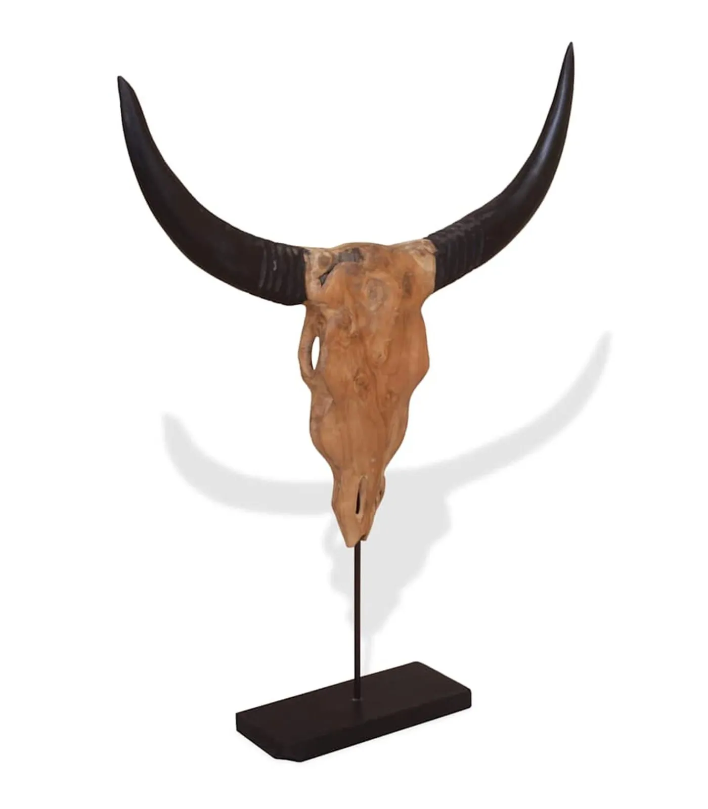 Hot Stierenbeeld 66x15x88 cm teakhout Decoratie