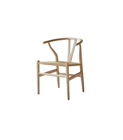 Discount Stoel van licht massief teakhout met vlechtwerk Blaise Stoelen