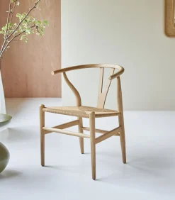 Discount Stoel van licht massief teakhout met vlechtwerk Blaise Stoelen