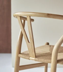 Discount Stoel van licht massief teakhout met vlechtwerk Blaise Stoelen