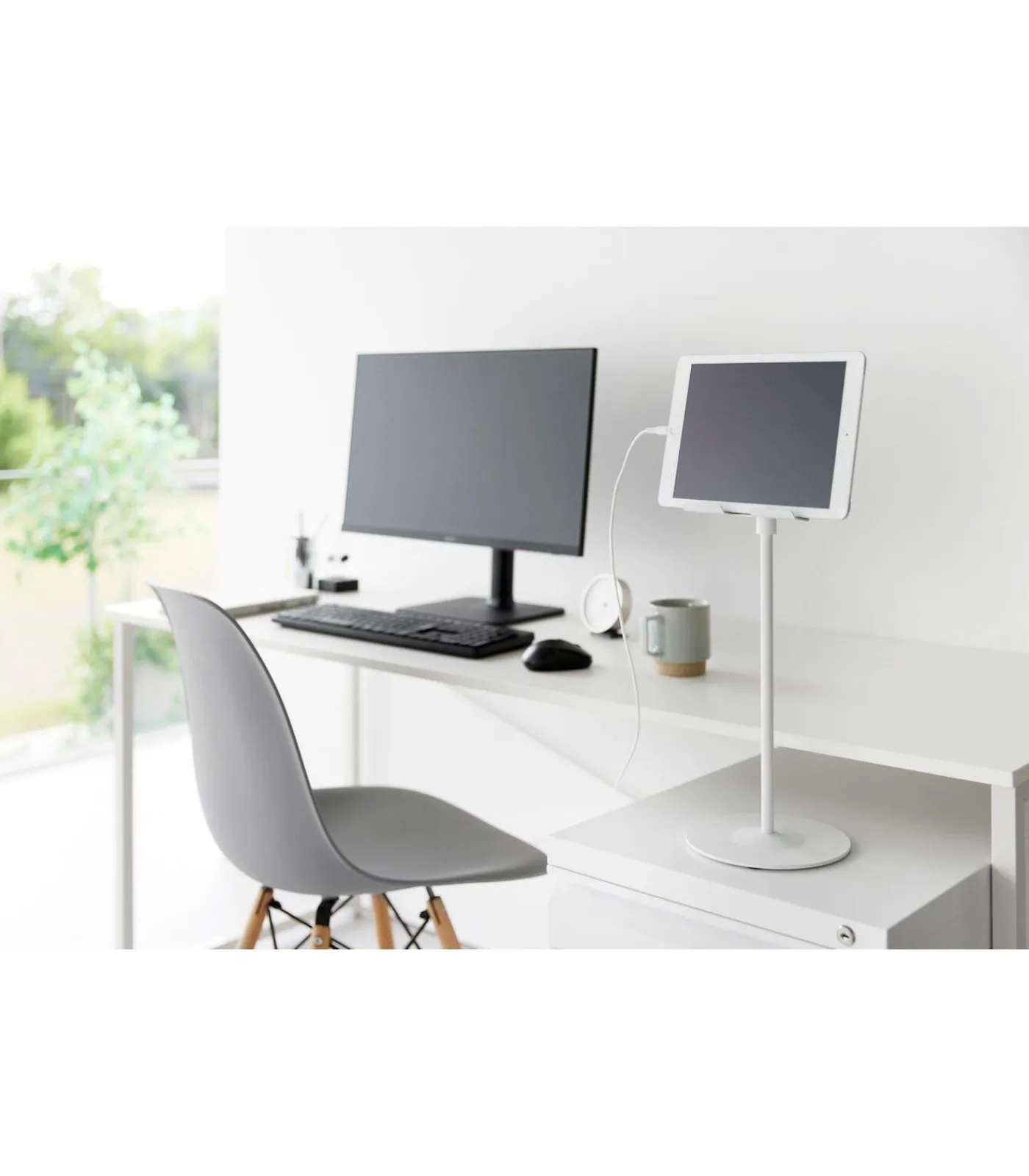 Tablet Standaard - Hoogte Verstelbaar - Smart - Wit Organiseren