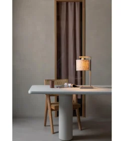 Outlet Tafellamp Boston - Bruin - 17x18x44cm Tafellampen