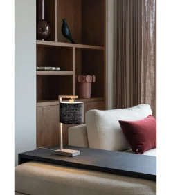 Clearance Tafellamp Boston - Bruin - 17x18x44cm Tafellampen