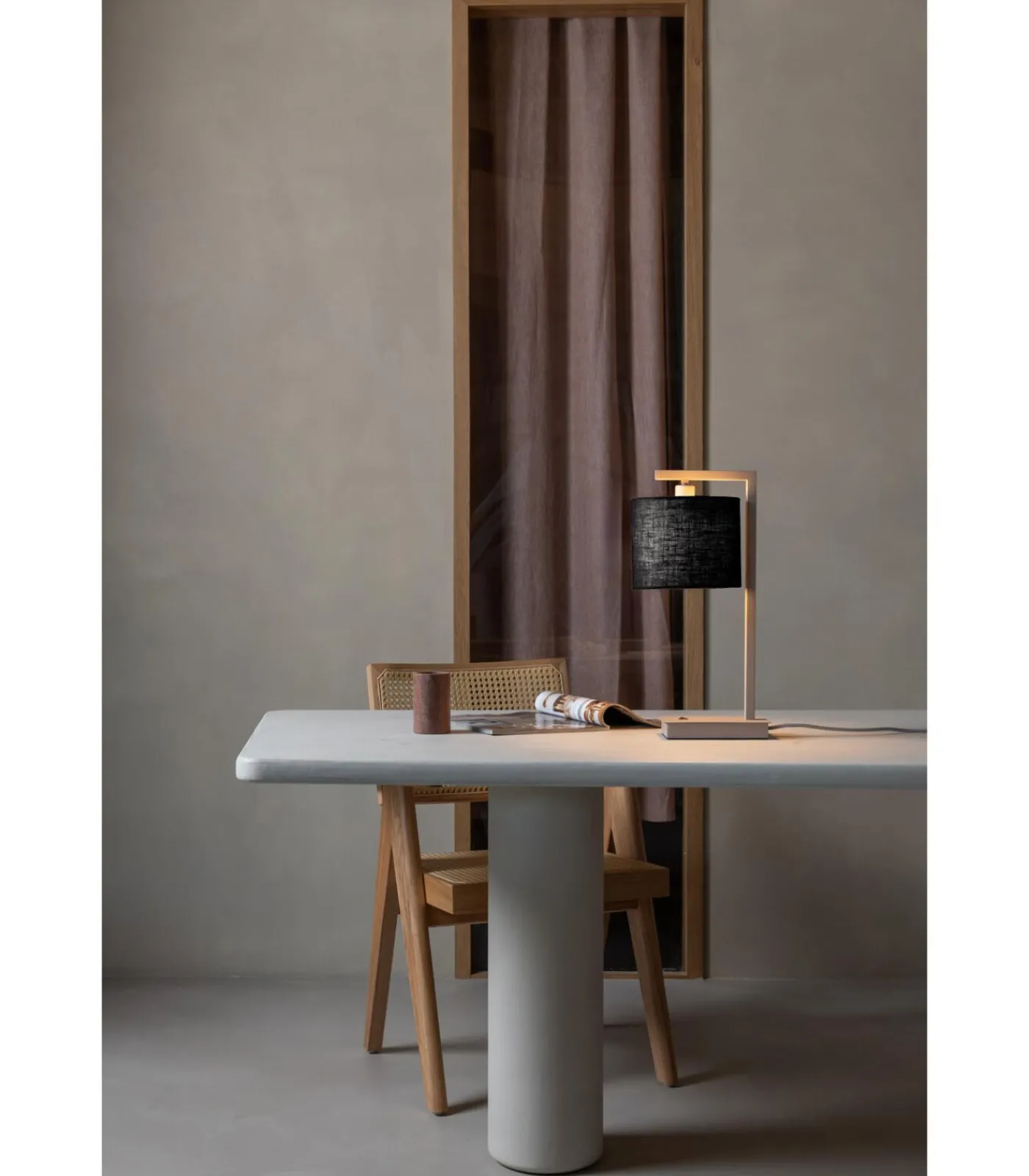 Clearance Tafellamp Boston - Bruin - 17x18x44cm Tafellampen