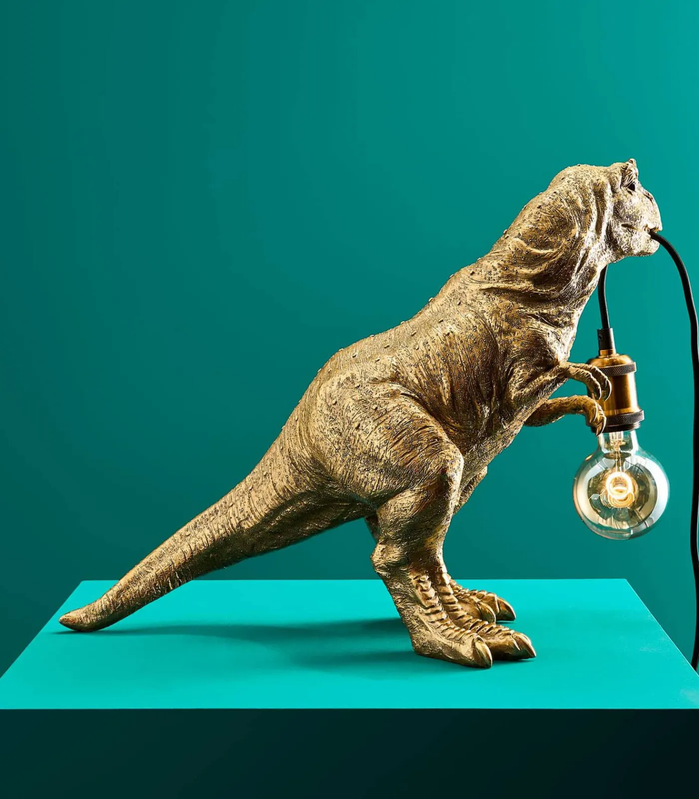 Discount Tafellamp Dinosaurus Rexy/goud Tafellampen