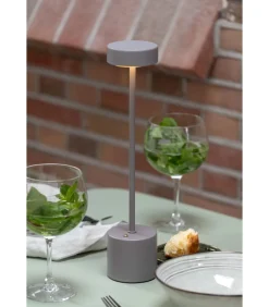 Sale Tafellamp Ganar Led - Grijs - 8x8x37.5cm Stoelen