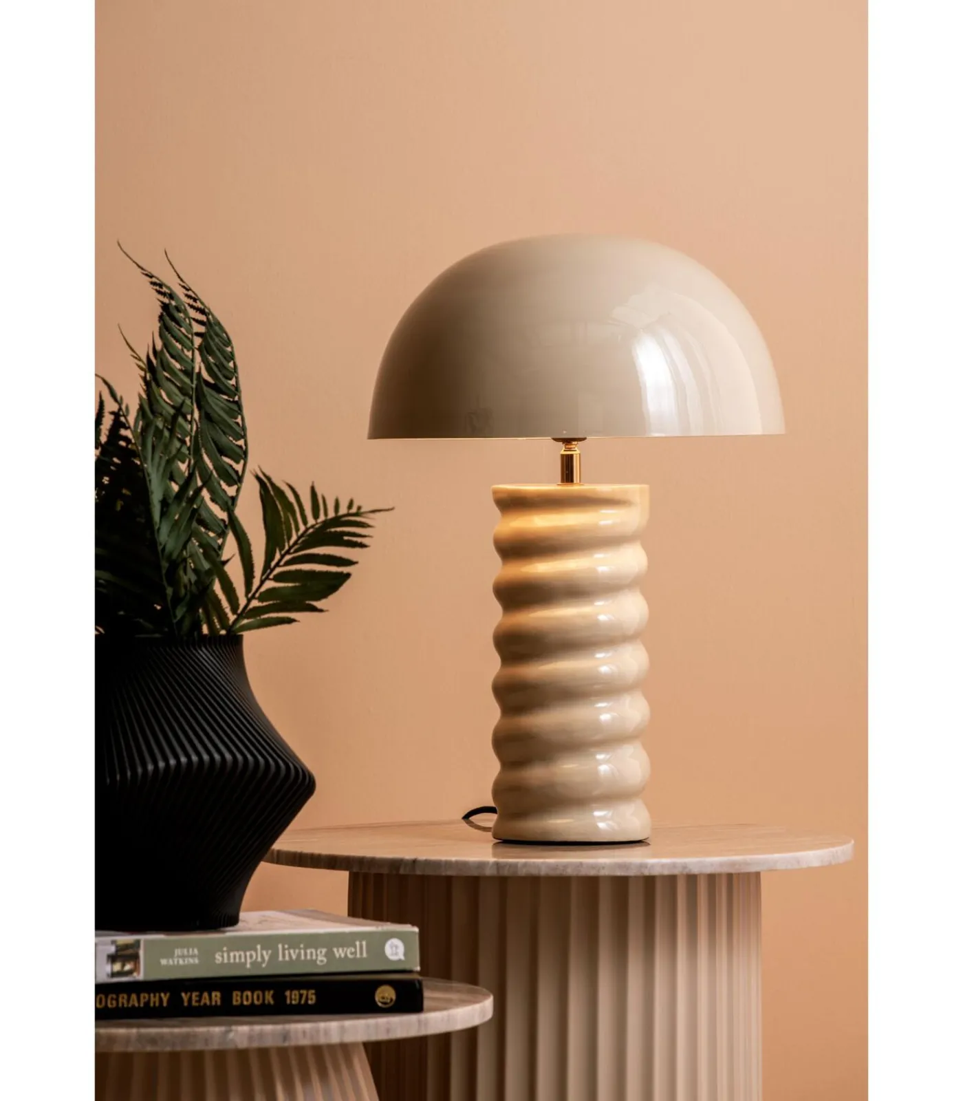 Outlet Tafellamp Gracio - Zachtbruin - Ø30cm Tafellampen