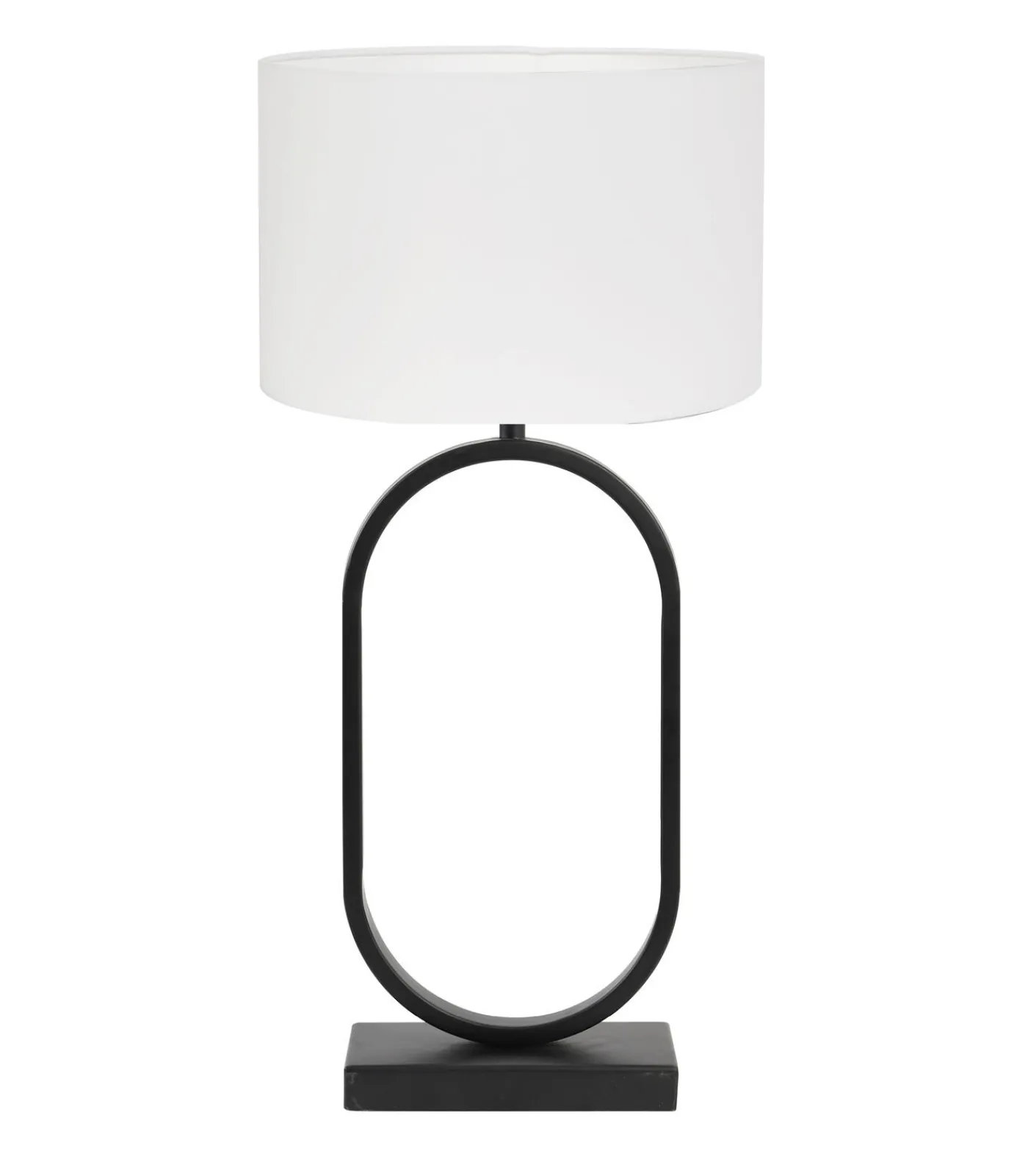 New Tafellamp Jamiri/Polycotton - Zwart/Wit - Ø30x67cm Tafellampen