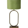 Tafellamp Jamiri/Velours - Ant, Brons/Donkergroen - Ø30x67cm Tafellampen