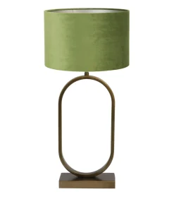 Tafellamp Jamiri/Velours - Ant, Brons/Donkergroen - Ø30x67cm Tafellampen