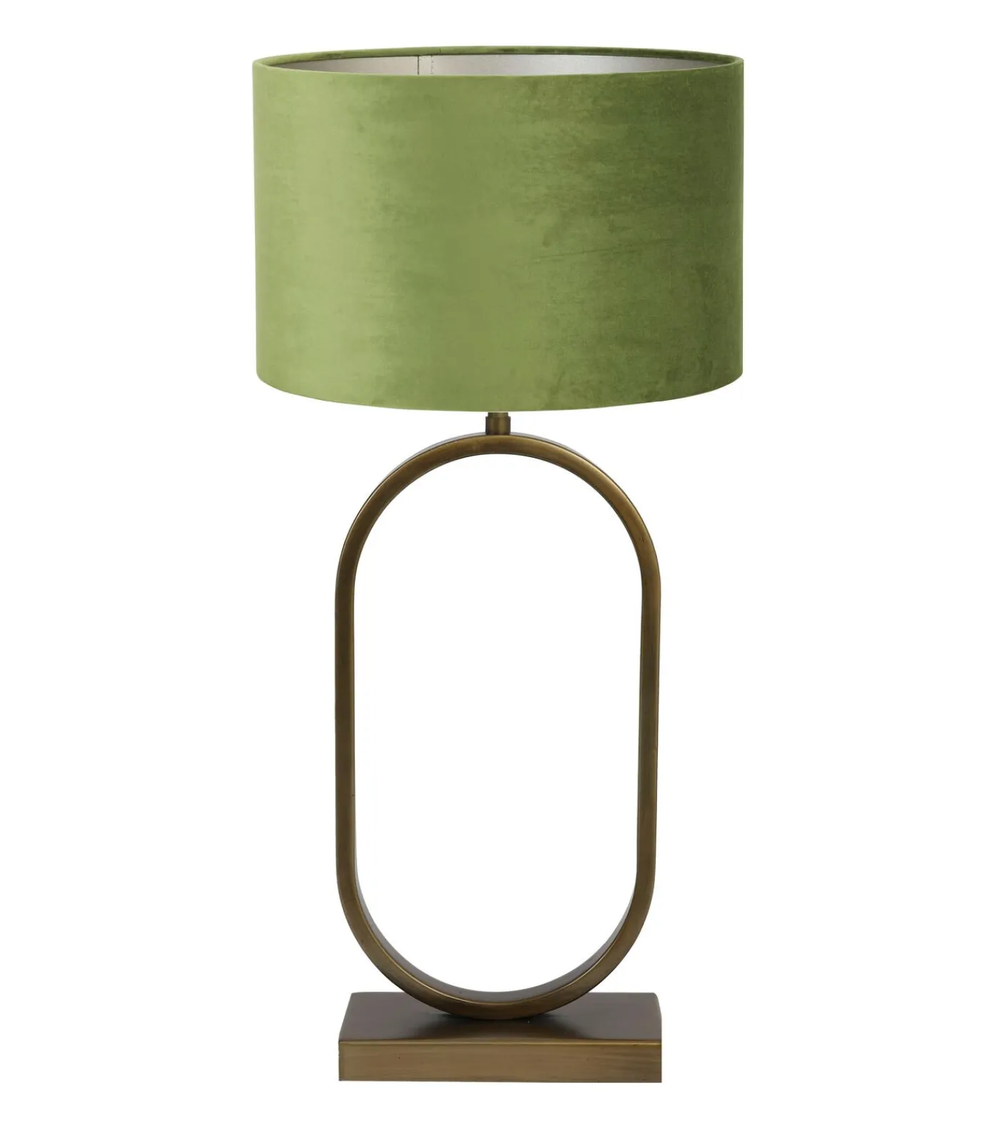 Tafellamp Jamiri/Velours - Ant, Brons/Donkergroen - Ø30x67cm Tafellampen