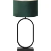 Tafellamp Jamiri/Velours - Zwart/Donkergroen - Ø30x67cm Tafellampen