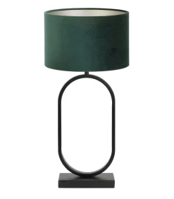Tafellamp Jamiri/Velours - Zwart/Donkergroen - Ø30x67cm Tafellampen