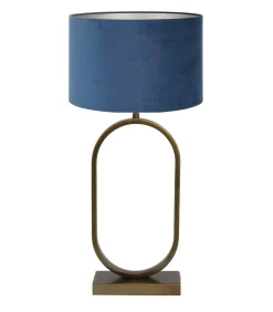 Outlet Tafellamp Jamiri/Velours - Ant, Brons/Petrol - Ø30x67cm Tafellampen