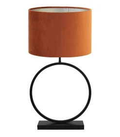 Clearance Tafellamp Liva/Velours - Zwart/Terra - Ø40x78,5cm Tafellampen