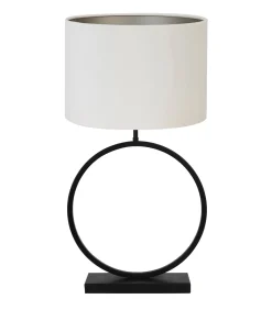 Hot Tafellamp Liva/Velours - Zwart/Off white - Ø40x78,5cm Tafellampen