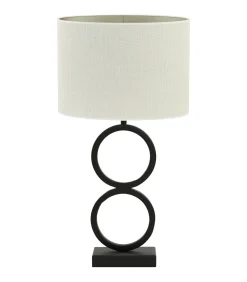 Outlet Tafellamp Stelios/Saverna Ovaal - Zwart/Eiwit - Ø30x62cm Tafellampen