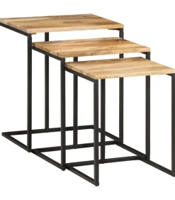 Online Tafeltjesset 3 st massief acaciahout Tafels