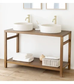 New Teak dubbele wastafel 120cm DEWI Meubels