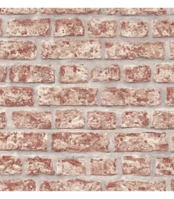 Outlet Topchic Behang bakstenen rood en grijs Decoratie