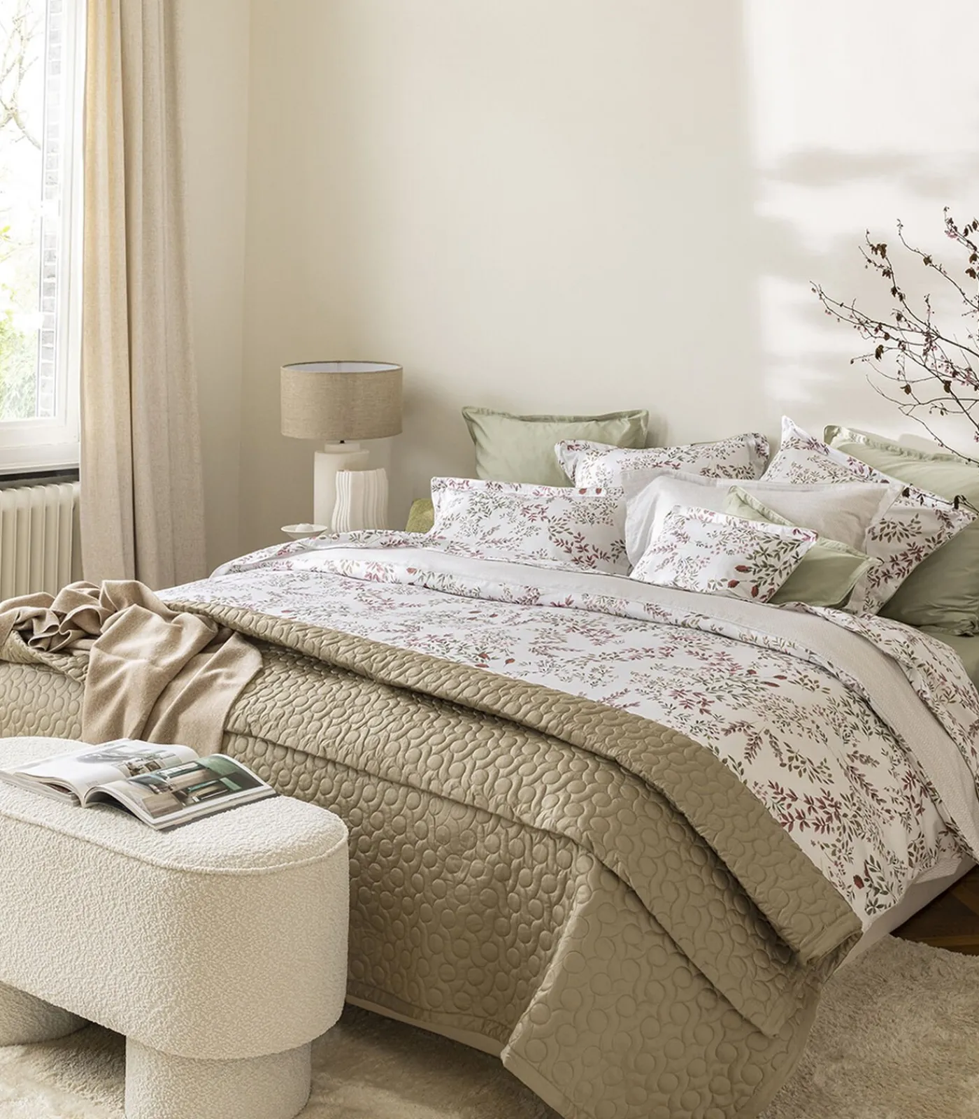 Outlet Tourbillon - Effen kussensloop in biologisch katoen satijn Lakens