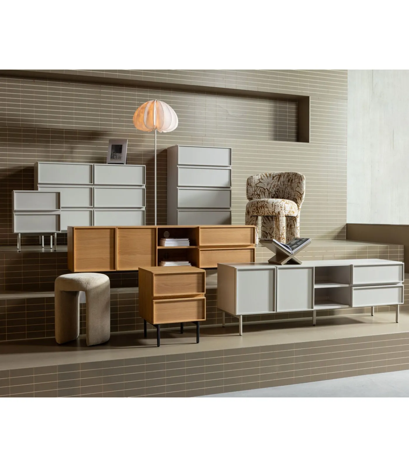 Outlet Tours Ladekast/ Nachtkastje 2 Lades Melamine/ MDF - Naturel Bedden