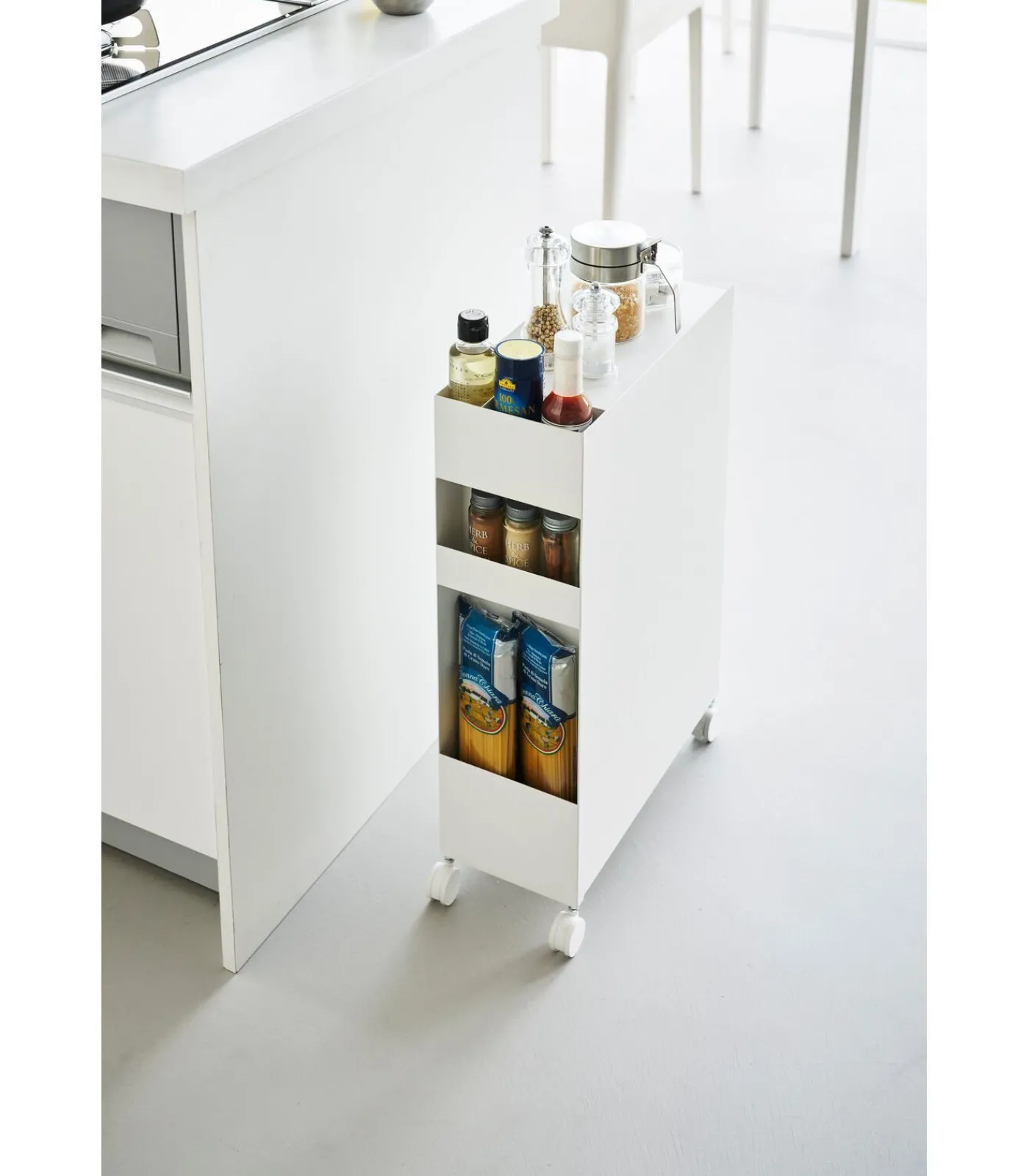 Outlet Tower Opbergmanden op wielen 3-laags - Wit Organiseren