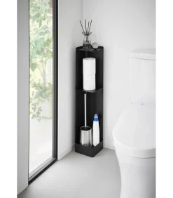 Sale Tower Toiletrolhouder op wielen smal - Zwart Toiletaccessoires