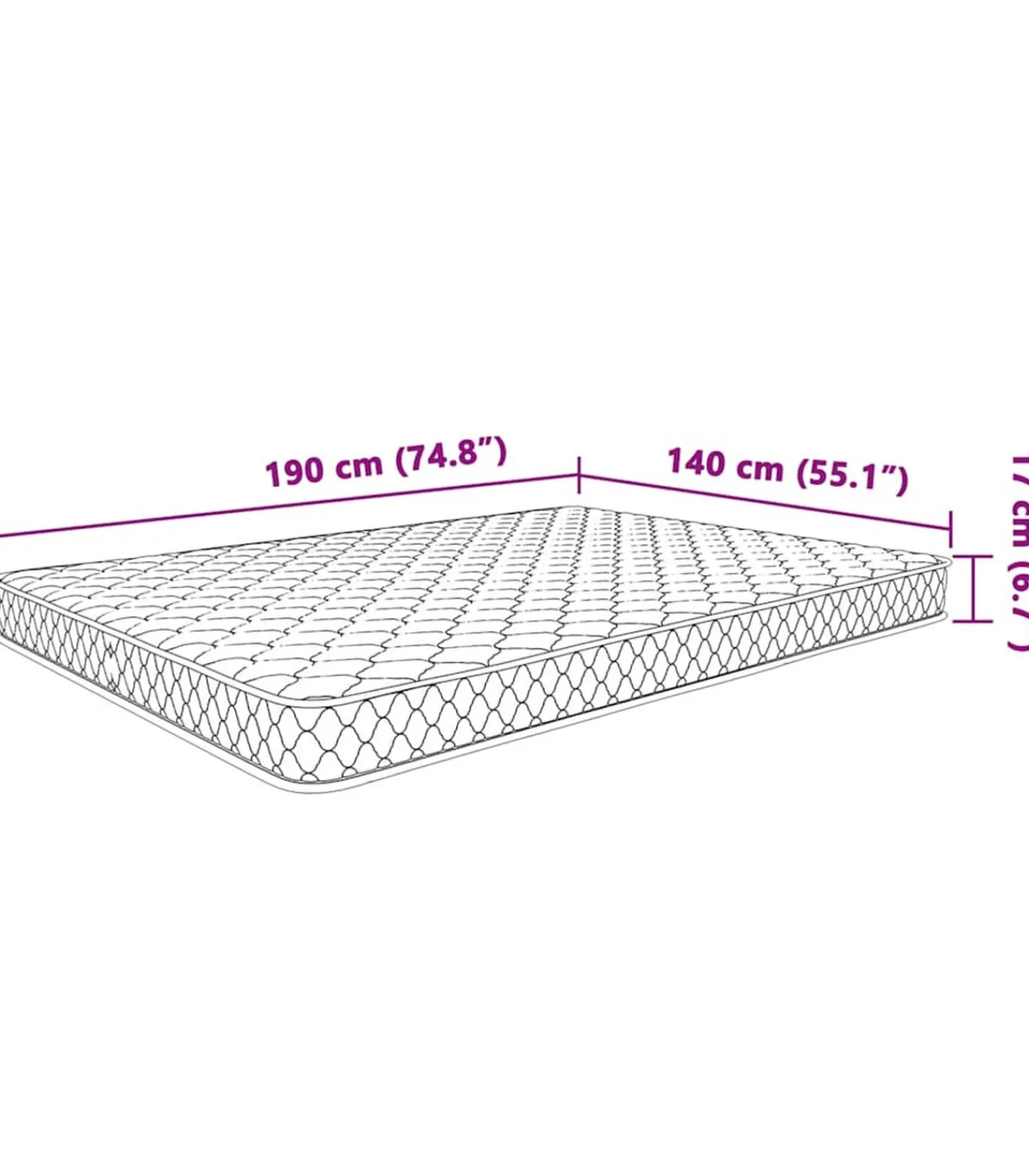 Outlet Traagschuimmatras 140x190x17 cm Zacht wit Matrasbeschermer