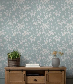 Trail Flower Blauw 10mx52cm Wanddecoratie