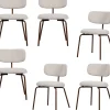 Online Travis Eetkamerstoelen - Polyester - Off White - Set van 6 Stoelen