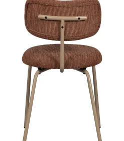 Travis Eetkamerstoelen - Polyester - Bruin - Set van 6 Stoelen