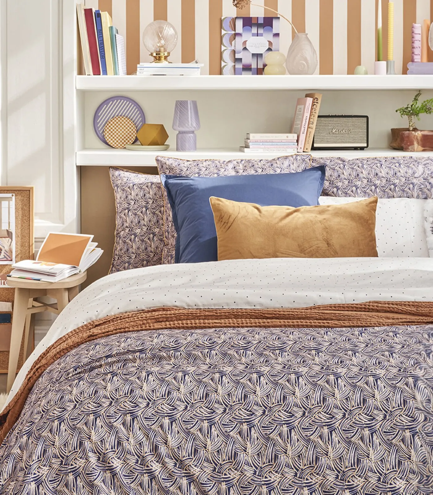 Clearance Tressage - Kussensloop in katoen satijn met print Kussenslopen