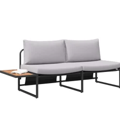 New Tuin Sofa met kussen Bruin 200.5 x 70 x 85.5cm Metaal Tuinmeubelen