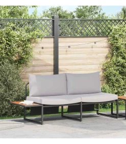 New Tuin Sofa met kussen Bruin 200.5 x 70 x 85.5cm Metaal Tuinmeubelen