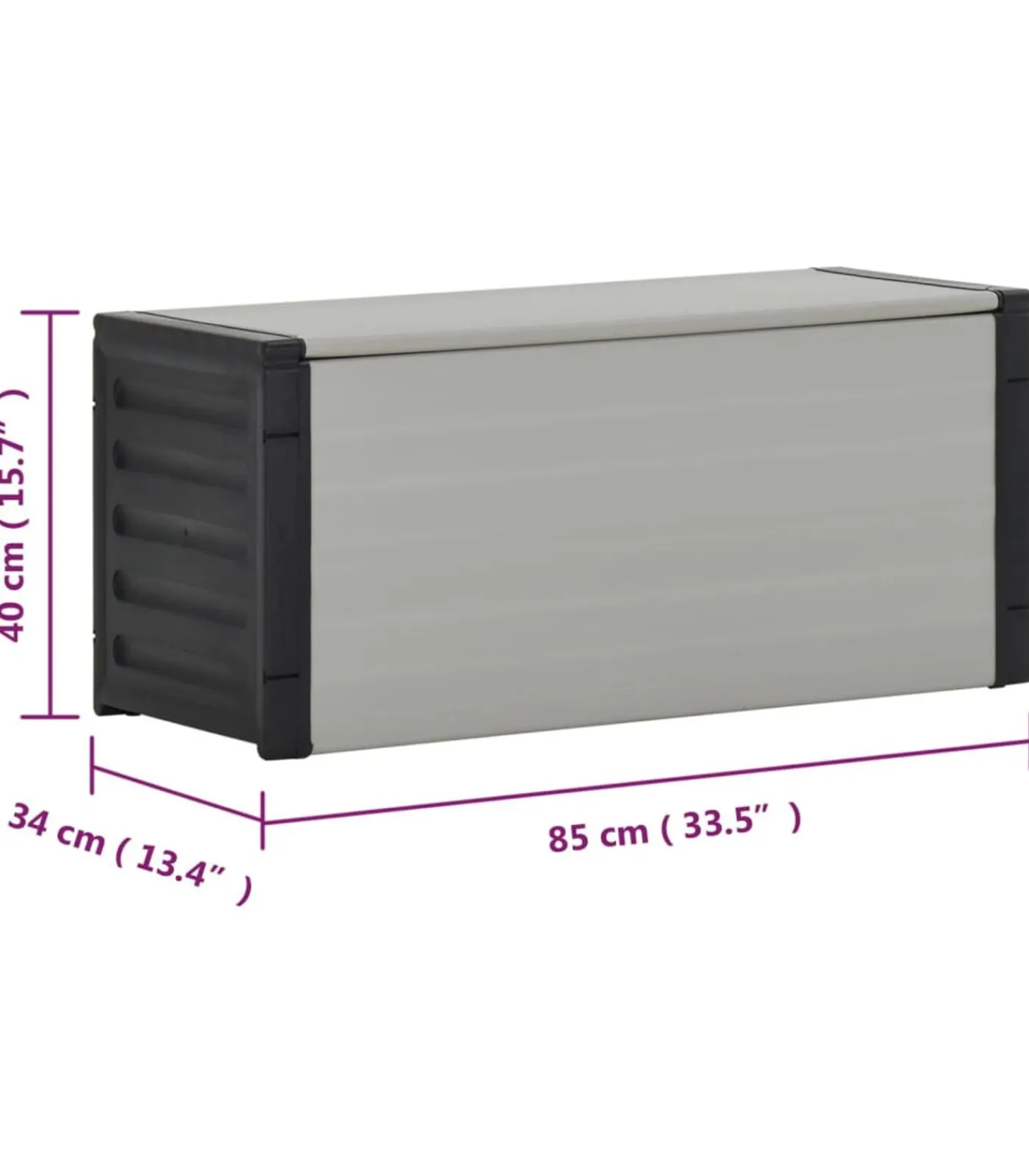 Online Tuinafvalbak 85x34x40 cm grijs Manden En Bakken