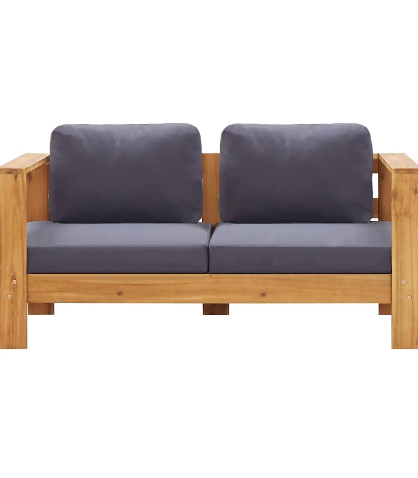 Online Tuinbank met kussens 140 cm massief acaciahout grijs Tuinmeubelen