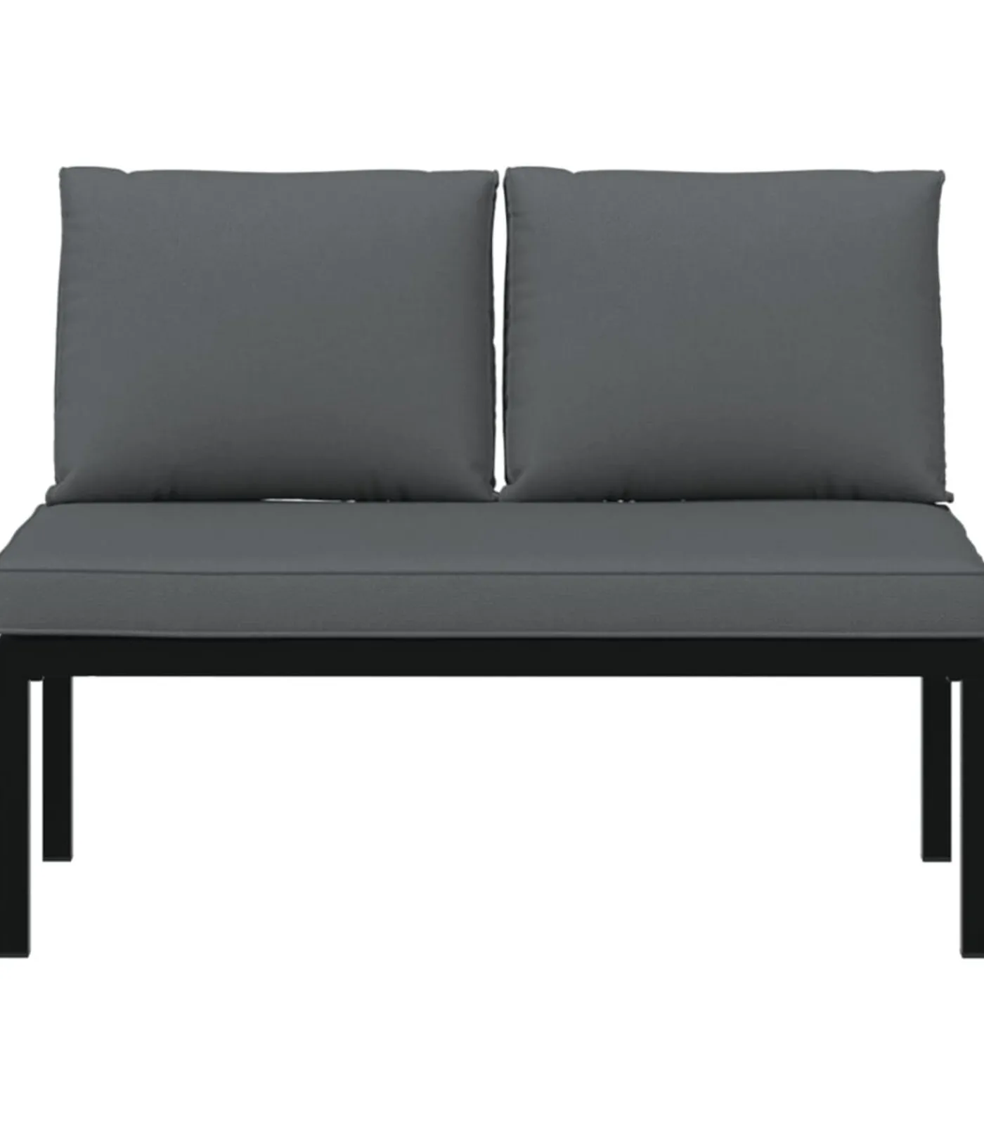 Outlet Tuinbank met kussens aluminium zwart Tuinmeubelen