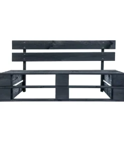Hot Tuinbank pallet hout zwart Tuinmeubelen