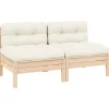 Sale Tuinbank 2-zits met crèmekleurige kussens massief grenenhout Tuinmeubelen