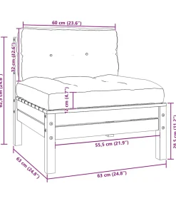 Sale Tuinbank 2-zits met crèmekleurige kussens massief grenenhout Tuinmeubelen