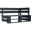 Hot Tuinhoekbank pallet hout zwart Tuinmeubelen
