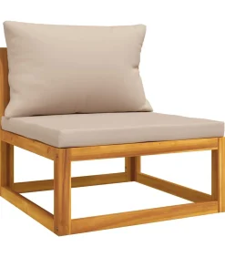 New Tuinmiddenbank met kussens massief acaciahout Tuinmeubelen