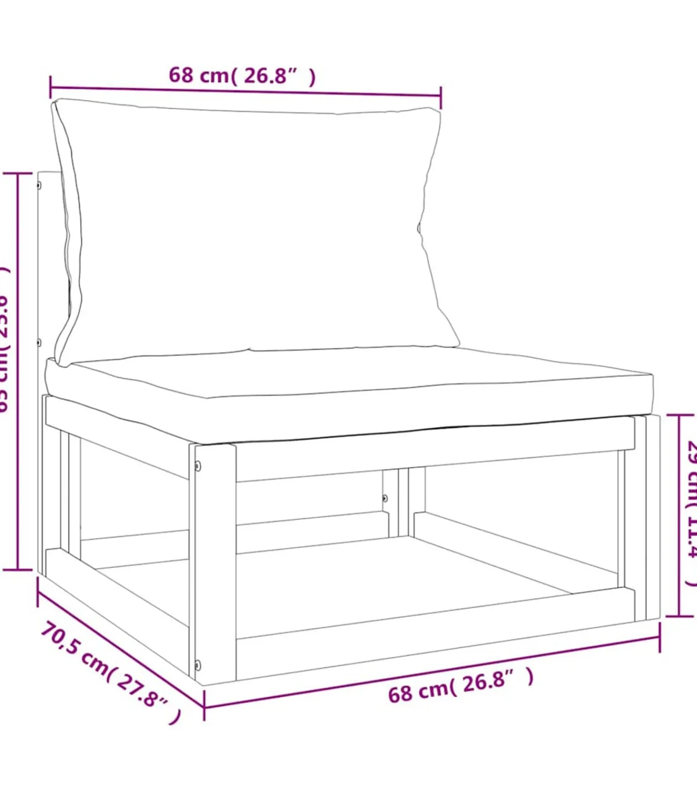 New Tuinmiddenbank met kussens massief acaciahout Tuinmeubelen