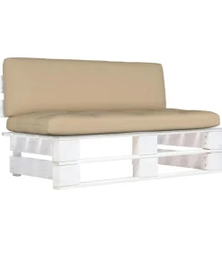 Discount Tuinmiddenbank pallet geïmpregneerd grenenhout wit Tuinmeubelen